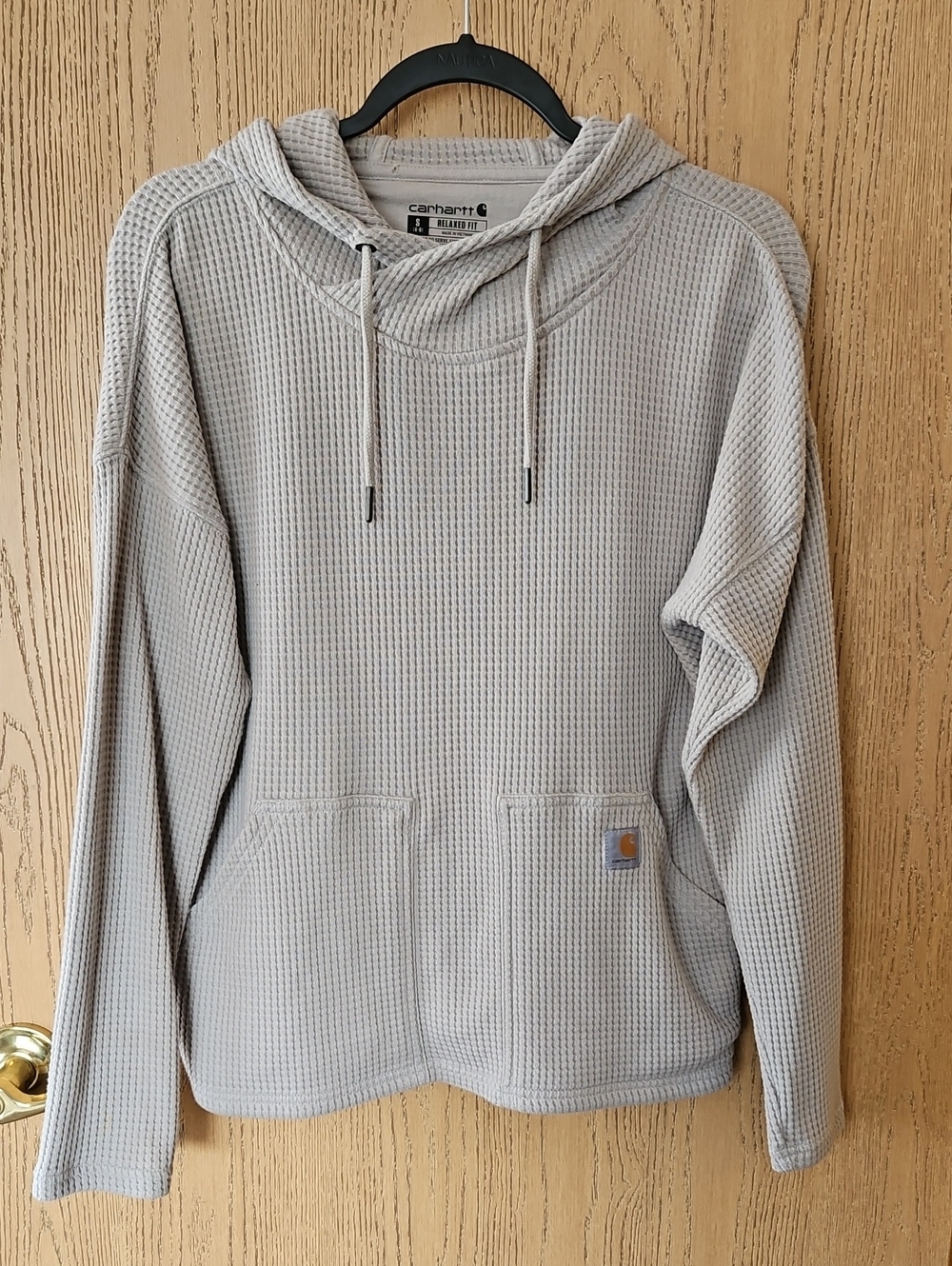 Carhartt Men’s Light Gray Waffle Hoodie Pullover